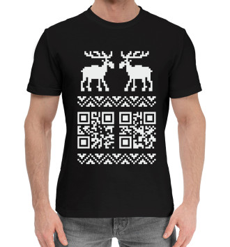 Мужская Хлопковая футболка QR-Deer