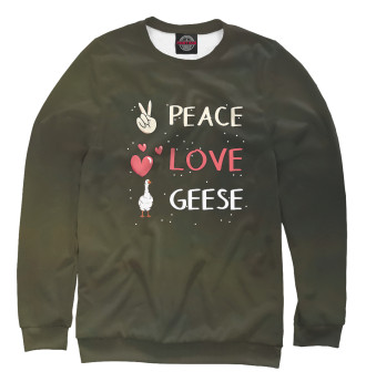 Женский Свитшот Peace Love Geese