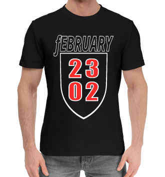 Мужская Хлопковая футболка 23 february февраль