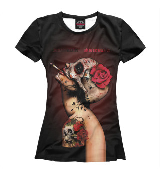 Женская футболка Ведьма с красной розой