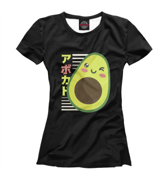 Женская Футболка Kawaii Anime Avocado