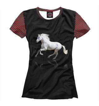 Женская футболка Скачущая лошадь