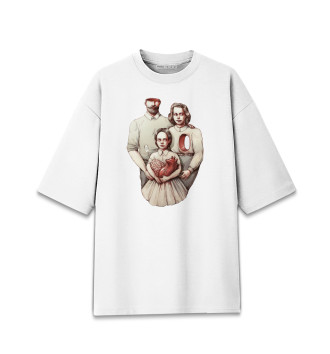 Женская Хлопковая футболка оверсайз Семья