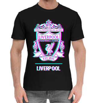 Мужская хлопковая футболка Liverpool FC Glitch