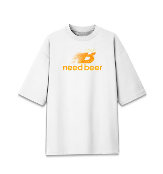 Мужская Хлопковая футболка оверсайз Need Beer