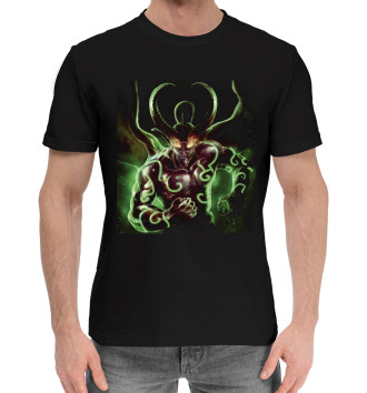 Мужская Хлопковая футболка Зеленый демон