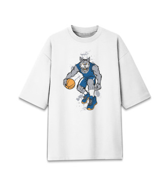 Мужская Хлопковая футболка оверсайз Баскетбол