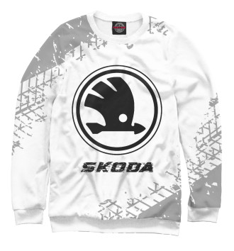Свитшот для девочек Skoda Speed Tires (белый фон)