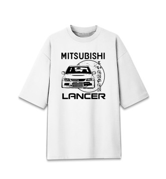 Женская Хлопковая футболка оверсайз Mitsubishi