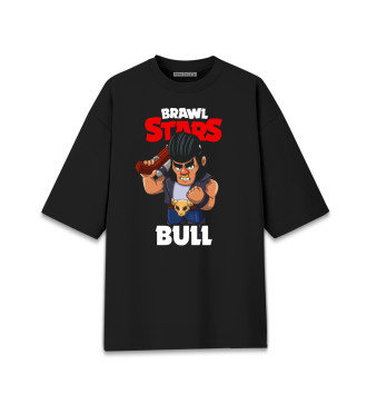 Женская Хлопковая футболка оверсайз Brawl Stars, Bull