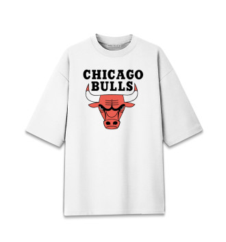 Мужская Хлопковая футболка оверсайз Чикаго Буллс НБА