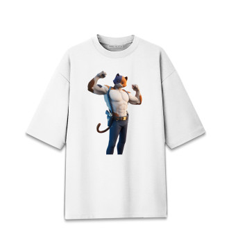 Женская Хлопковая футболка оверсайз Meowcles Fortnite 2