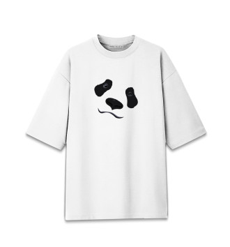 Мужская Хлопковая футболка оверсайз Взгляд панды