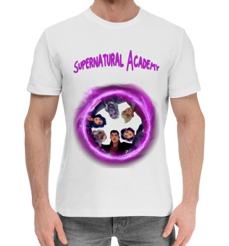 Мужская Хлопковая футболка Supernatural academy