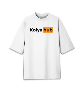 Женская Хлопковая футболка оверсайз Kolya + Hub