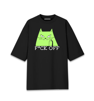 Женская Хлопковая футболка оверсайз Fuck off