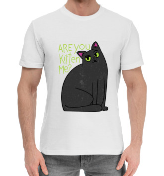 Мужская Хлопковая футболка Are You Kitten Me