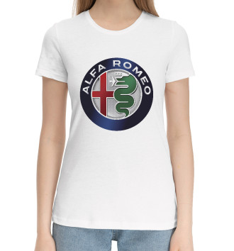 Женская Хлопковая футболка Alfa Romeo