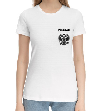 Женская Хлопковая футболка Россия (двусторонняя)