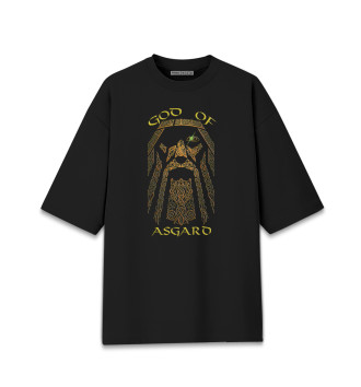 Женская Хлопковая футболка оверсайз Бог Асгарда Один