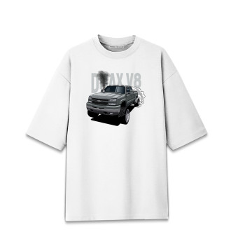 Мужская Хлопковая футболка оверсайз Chevrolet Silverado
