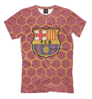 Мужская футболка Barcelona - желтые соты