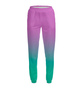 Женские спортивные штаны Градиент (зеленый розовый)