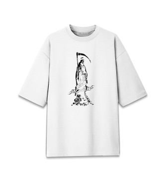 Женская Хлопковая футболка оверсайз Смерть с косой