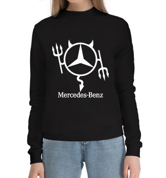 Женский Хлопковый свитшот Mercedes-Benz (Чёртик)