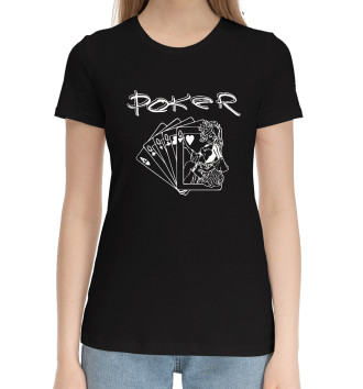 Женская Хлопковая футболка Покер