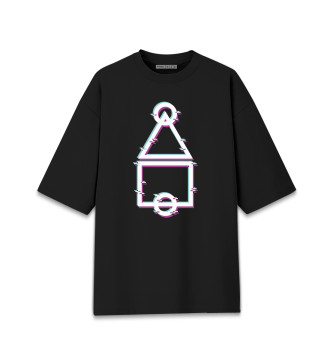 Хлопковая футболка оверсайз для девочек Игра в кальмара