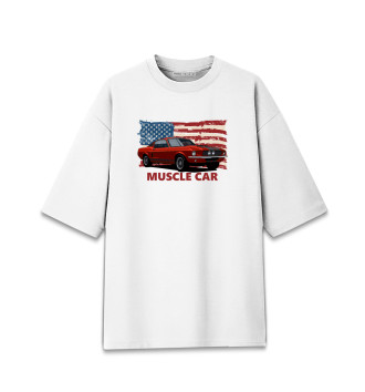 Мужская Хлопковая футболка оверсайз Muscle car