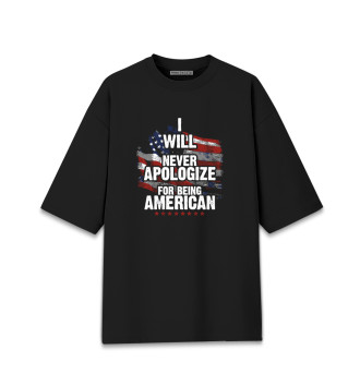 Женская Хлопковая футболка оверсайз Я Американец