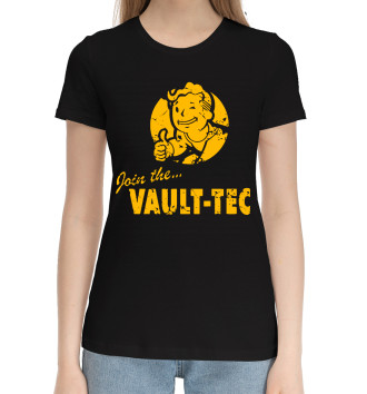 Женская Хлопковая футболка Join the... Vault-tec
