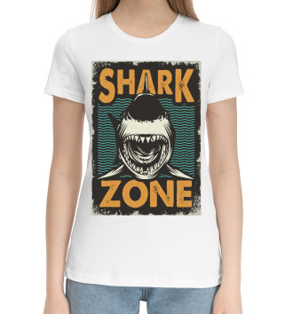 Женская Хлопковая футболка Shark Zone