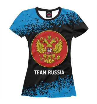 Женская Футболка Russia - Герб | Team Russia | Краска