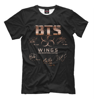 Футболка для мальчиков BTS Wings автографы