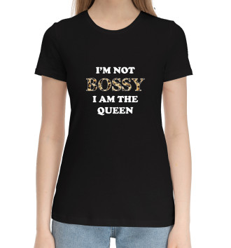 Женская Хлопковая футболка I am the Queen