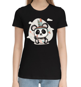 Женская Хлопковая футболка Панда