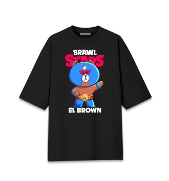 Женская Хлопковая футболка оверсайз Brawl Stars, El Brown