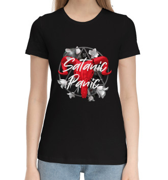 Женская Хлопковая футболка Satanic Panic