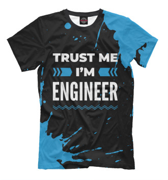 Мужская Футболка Trust me I'm Engineer (синий)