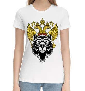Женская Хлопковая футболка Russia