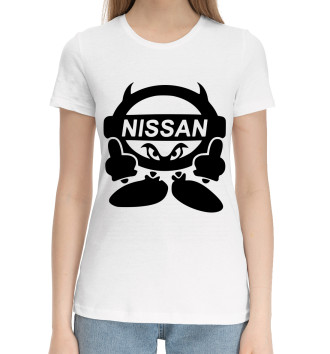 Женская Хлопковая футболка Nissan Devil