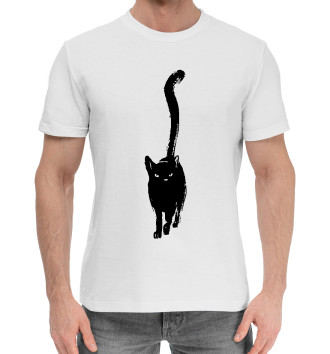 Мужская Хлопковая футболка Всё тот же чёрный кот