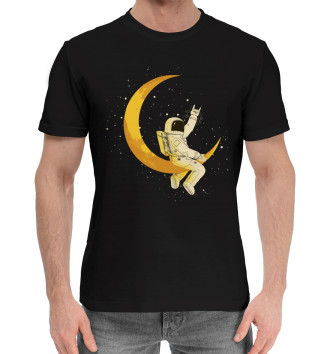 Мужская Хлопковая футболка Лунный наездник