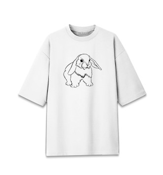 Мужская Хлопковая футболка оверсайз Толстый кролик