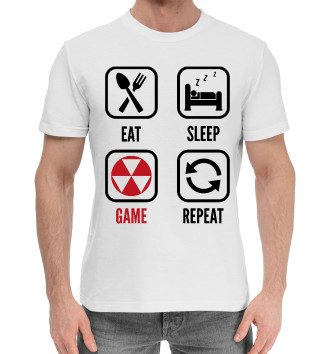 Мужская Хлопковая футболка Fallout Routine