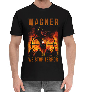 Мужская Хлопковая футболка Wagner we stop terror