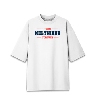 Женская Хлопковая футболка оверсайз Team Melynikov (белый)